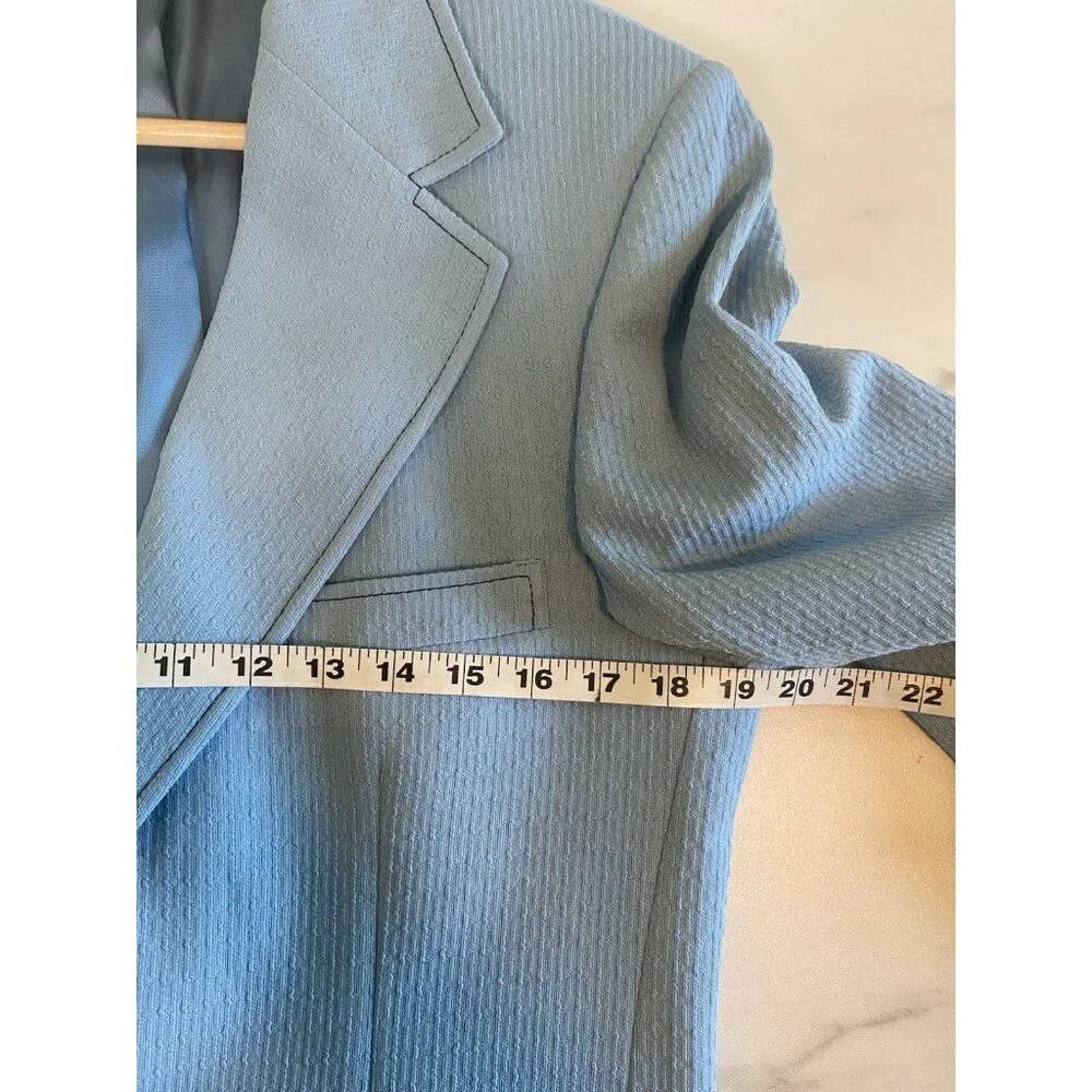Vintage 1970s 40 R Johnny Carson Suit Jacket – Light Blue‎ 2Btn Polyester Blazer